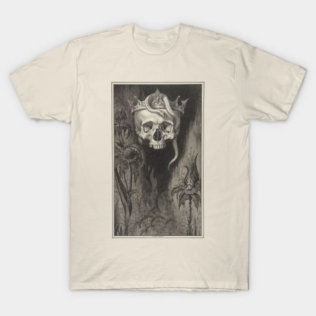 The Duchess of Malfi Skull Crown Flowers T-Shirt by Culturesmith